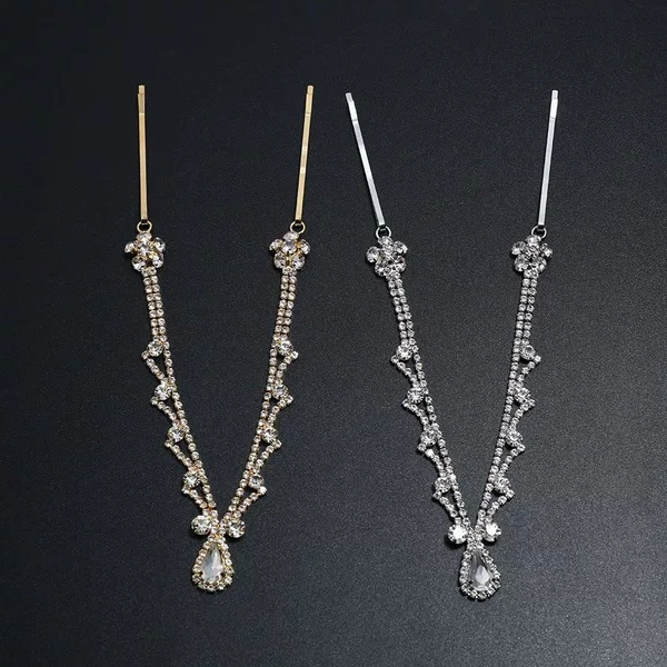 Exotic Style Hair Accessories with Forehead Pendants, Ancient Style Forehead Ornaments, Rhinestone Hairpins, Hanfu Costume Performance Hair Accessories, Exotic Style