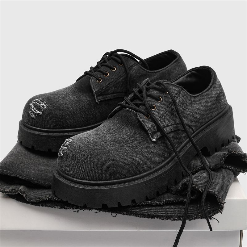 Chaussures de travail tendance et polyvalentes, collection printemps-automne 2025 de ShoeVault : Derby à semelle épaisse antidérapante et résistante à l'usure._voghion.com