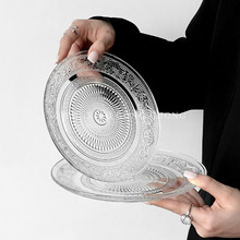 宫廷复古高颜值玻璃水果盘点心碟家用客厅精致小吃盘沙拉盘早餐盘