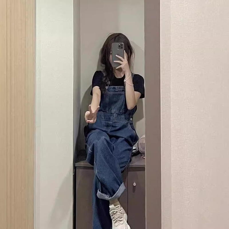 Fufu Denim Overalls for Women, Plus Size, 2026 New Spring and Autumn Design, Petite and Plus-Size Women, Slimming Wide-Leg Pants