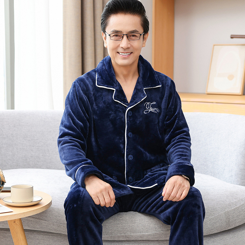 Demi-season flannel keep warm coral velvet pijama