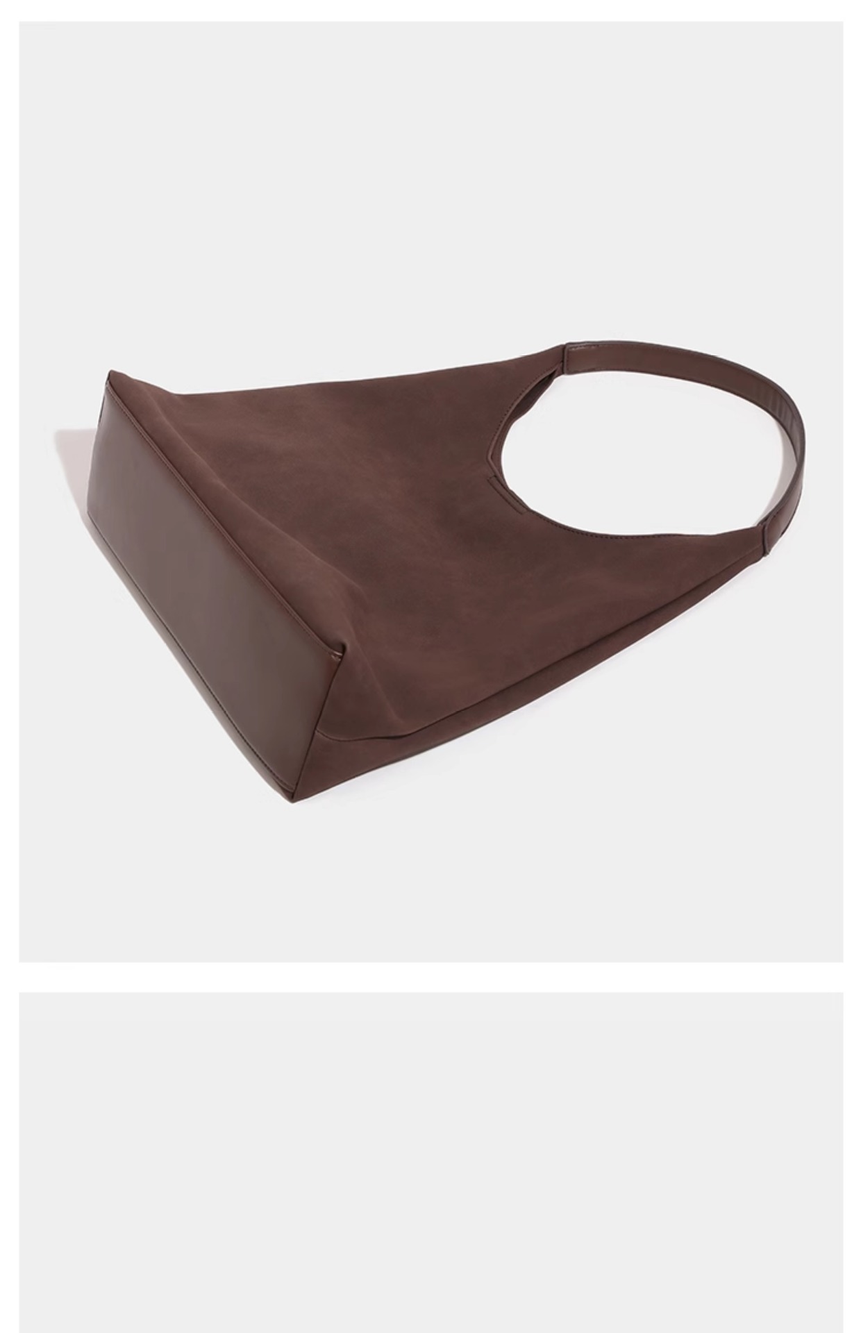 Túi tote da nubuck phong cách retro Hàn Quốc, dung tích lớn tiện lợi — Màu nâu sẫm, nhũ hương chi tiết 9
