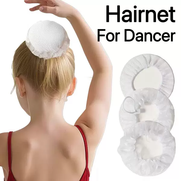 Cross-Border Dancer Hair Bun Hairnet High Elasticity White Mesh Hair Accessory for Women Ballet