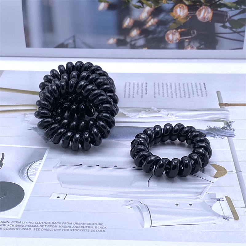 Pulsera grande, mediana y pequeña bobina de teléfono negro banda de pelo banda de goma cabeza cuerda un yuan dos yuanes tienda de accesorios para el cabello accesorios para la cabeza