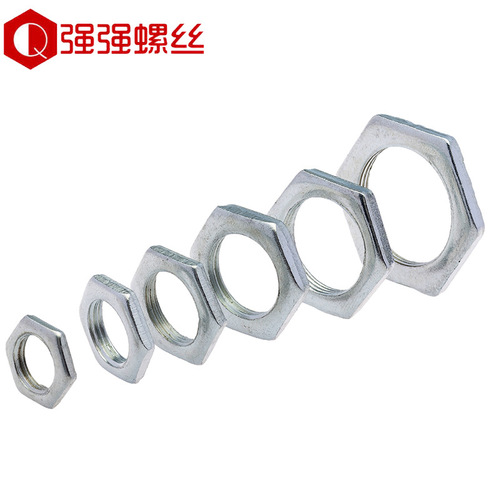 T9J5GB808 iron galvanized fine thread nut hexagonal thin nut flat nut lighting nut ultra-thin nut fine thread