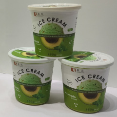 500g 600ml輸出品質食品級プラスチックケースヨーグルトアイスクリームクリーム缶蓋付きシール可能膜IML