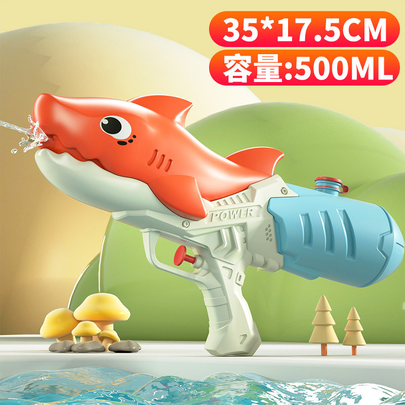 Juguete para niños de dibujos animados tiburón pistola de agua dinosaurio pato prensa pistola de agua lucha de agua jardín de infantes puesto de juego de agua