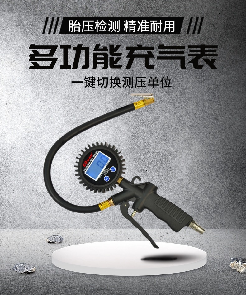 Tire Pressure Gauge, High-Precision Air Pressure Gauge with Inflation Head, Car Tire Pressure Monitor, Digital Display Inflation Gauge Wholesale