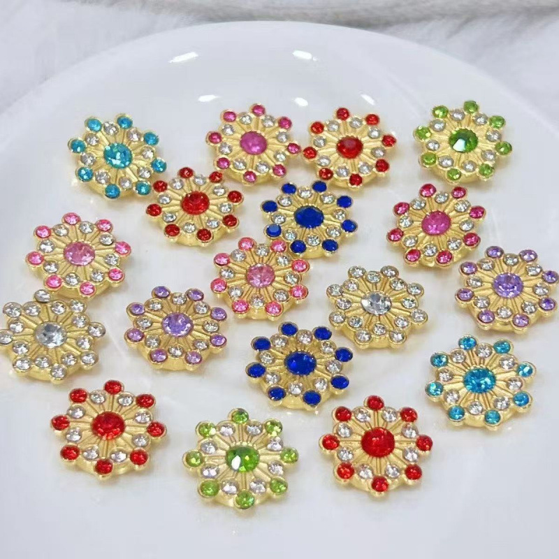 14mm太阳花钻花心梅花手工发饰蝴蝶结头饰服饰辅料装饰饰品配件