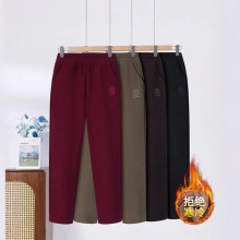 中年女裤灯芯绒妈妈高腰直筒裤大码老年秋冬季加绒加厚棉裤