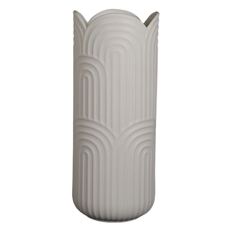 Estilo crema florero de cerámica flor seca arreglo de flores decoración sala de estar mesa de comedor moderno simple decoración suave al por mayor