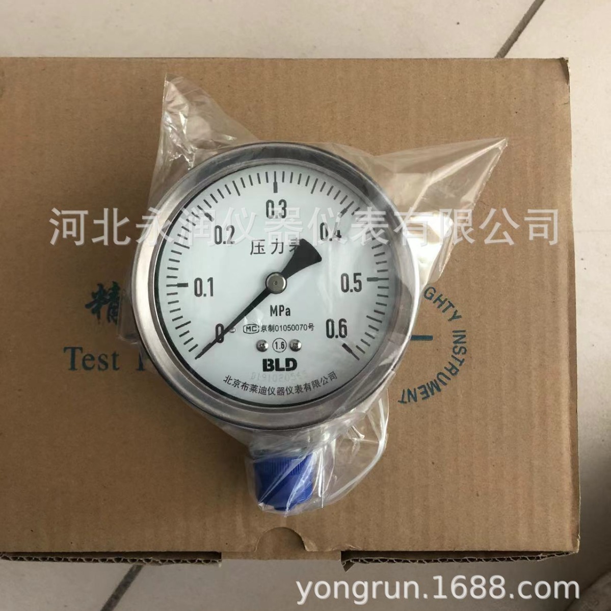 北京布莱迪 BLD 不锈钢压力表 YTHN-100.AO   耐酸