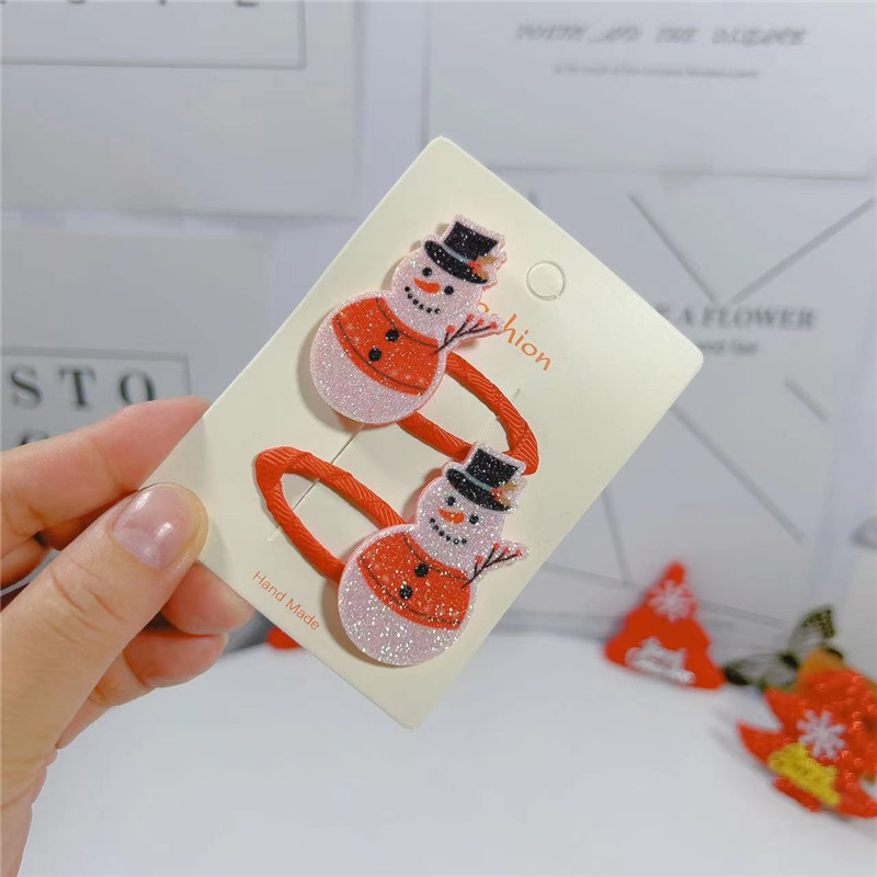 22g Weight Hair Clip Hair Accessories Type 1 Pair Quantity Street Occasion Christmas Festival Cartoon Pattern Girl'S Gender Classic Style Style Christmas Classic Style Girl'S Cartoon Hair Clip 7