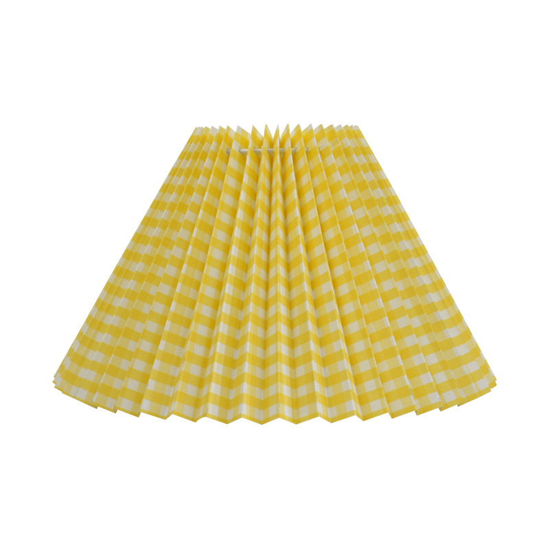 Transfronteriza en stock Corea Del Sur de la vendimia de tela plisada pantalla creativa KD lámpara de mesa accesorios DIY Shell 24CM