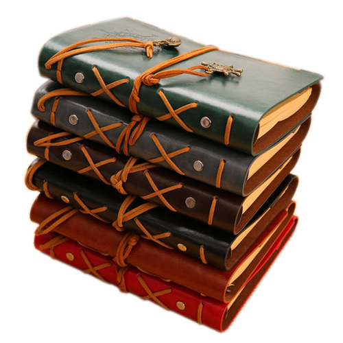 Large pirate leather-bound nautical retro loose-leaf notepad multi-color strap captain's portable notebook mixed batch