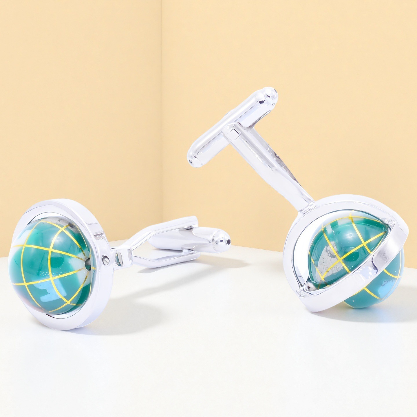 [TZG Cufflinks] French shirt cufflinks cuffs cuffnails men's rotatable cufflinks green