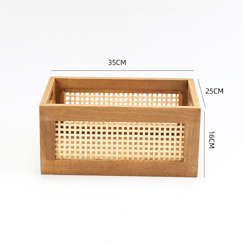 Cesta de almacenamiento de caña personalizada con cerradura de cubierta Caja de almacenamiento de algas tejida a mano picnic paquete de regalo de mano cesta de almacenamiento