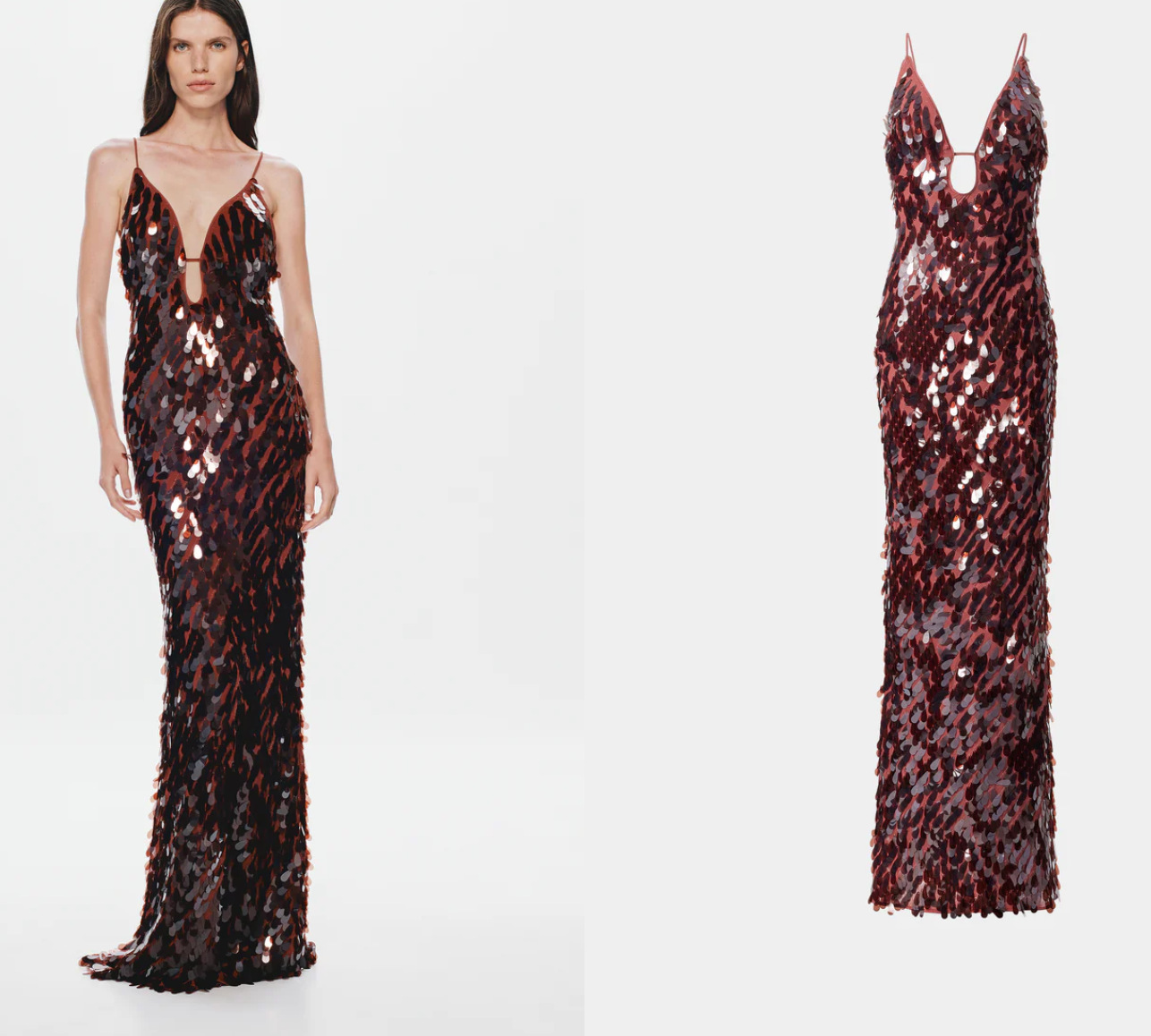 2025 European And American Sexy Women's Camisole Sequin Pure Desire Shiny Long Dress Cross-Border Hot Item Elegant_ecoleips.com