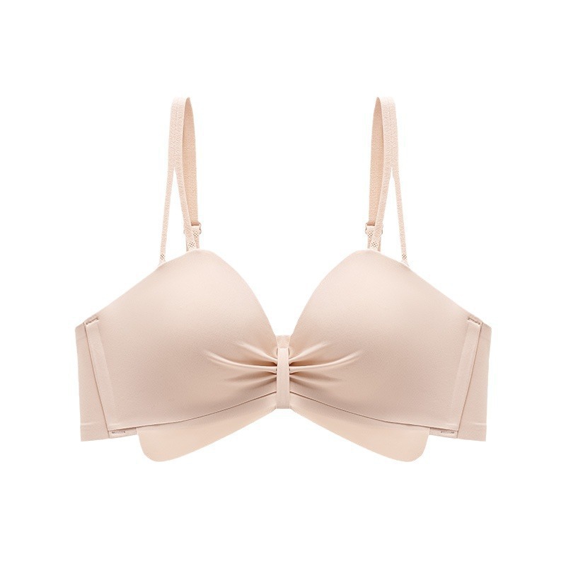 C23 piel suave, cerosa y suave, cómoda sin anillo de acero, pecho pequeño, recogido, ropa interior anti-caída, sujetador ajustable para mujer, mujer