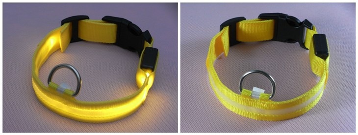 丝网款 LED发光狗项圈 牵引带 狗拉带 狗绳子发光宠物带