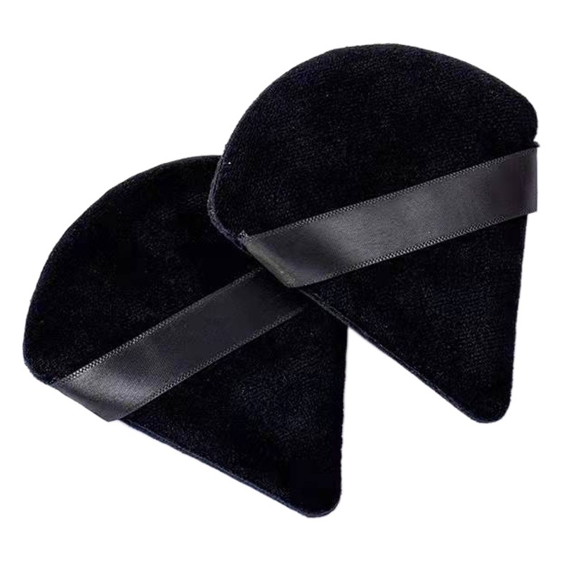 Cross-Border Triangular Ultra-Soft Crystal Velvet Makeup Puff, Short Velvet Setting Powder Puff, Fan-Shaped Flocking Powder Sponge