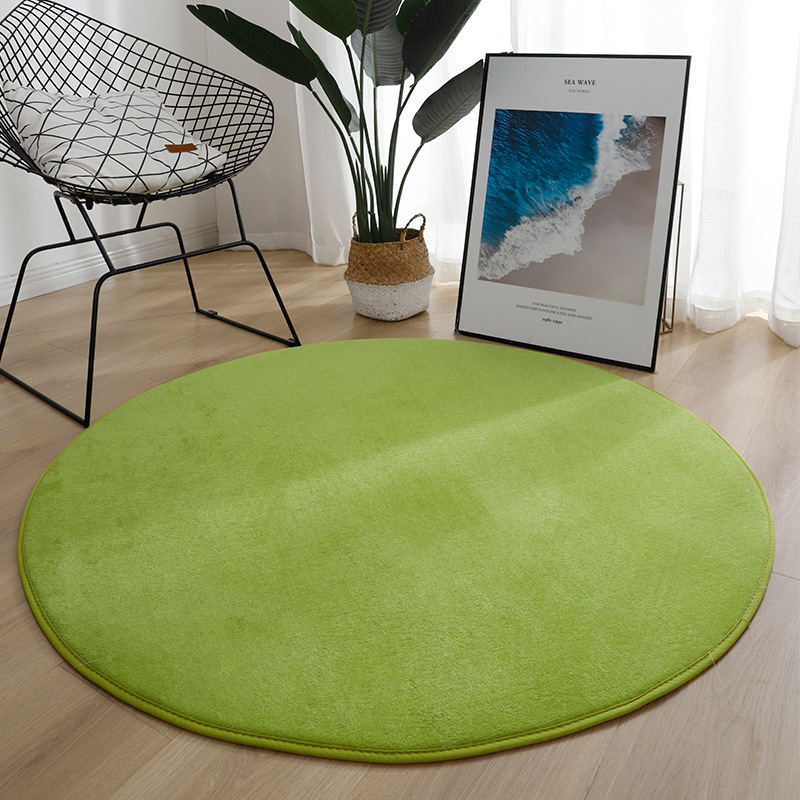 Salón de estar alfombra redonda de coral alfombra simple viento de color sólido estudio computadora silla giratoria alfombra antideslizante alfombra de aislamiento doméstica