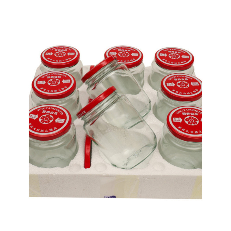 Botella enlatada resistente a altas temperaturas, botella vacía de tomate, frasco de vidrio sellado, almacenamiento y empaque, botella vacía de grado alimenticio con tapa, botella redonda