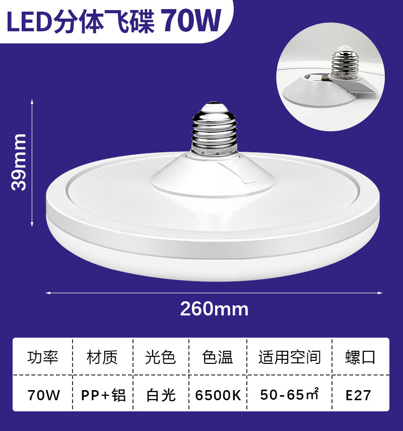 Lámpara de platillo volador especial transfronteriza LED super brillante hogar tornillo impermeable lámpara de ahorro de energía lámpara de alta potencia