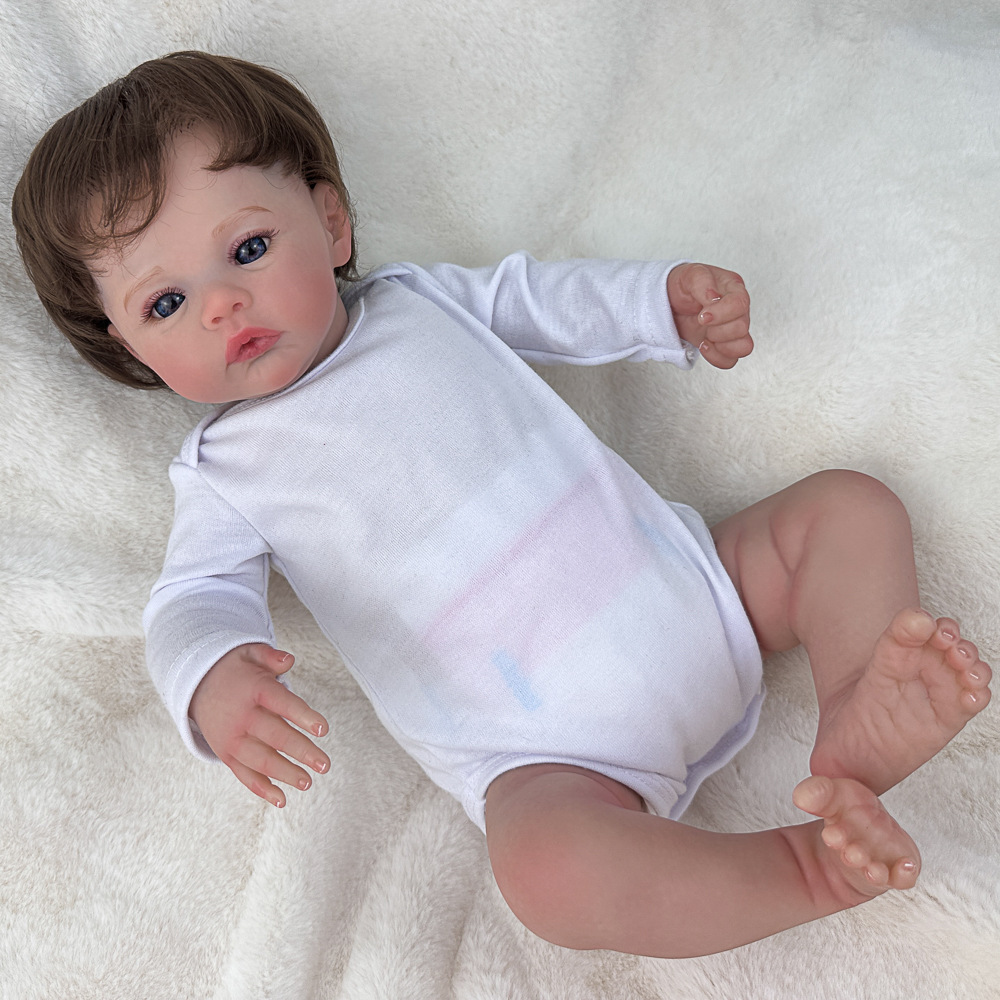 3D pintado muñeca transfronteriza muñeca de simulación 18 pulgadas un cabello