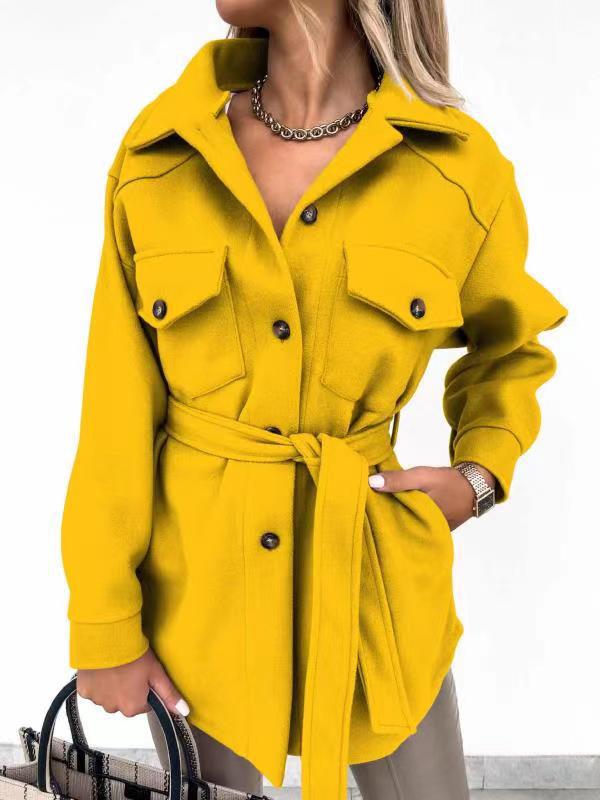 2024 herbst Neue Gürtel Woolen Anzug Mantel frauen_voghion.com