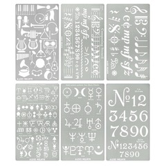 跨境专供36PC英文字母数字镂空绘画模板36PC字母数字画画喷绘模板