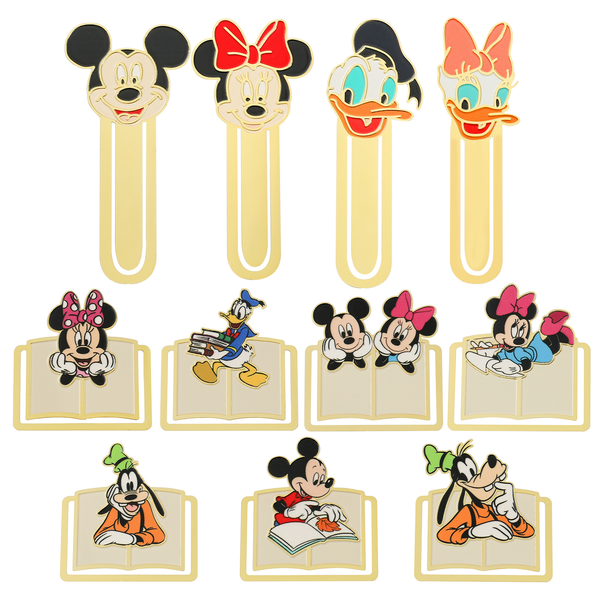Adorable Mickey and Minnie Bookmark Mouse Donald Duck Book Design Metal Page Clip Student Stationery Gift