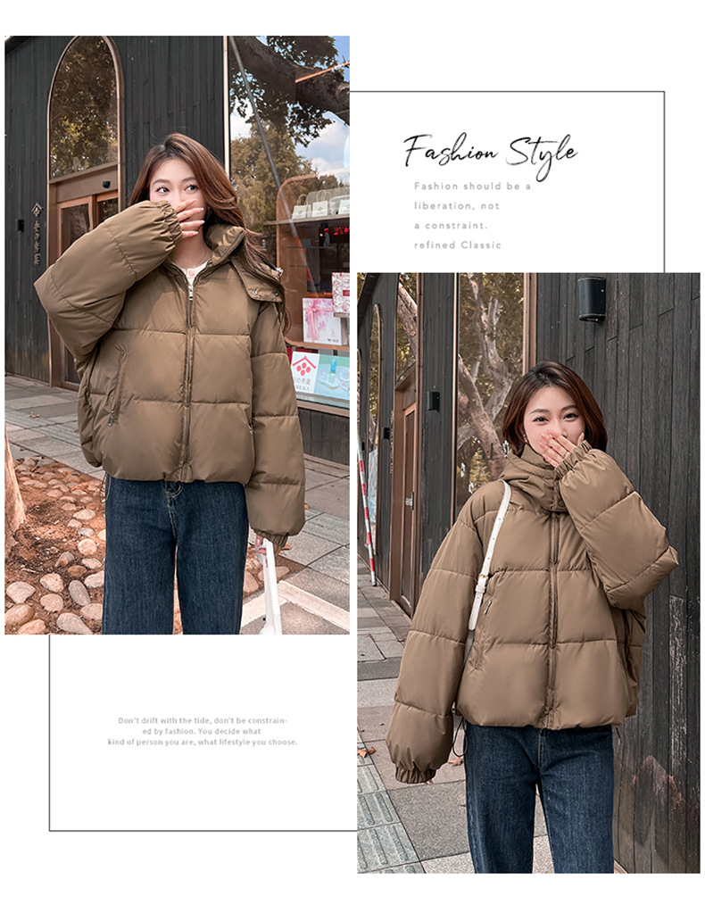 Piumino invernale in cotone 2023 nuova giacca in cotone da donna versione coreana giacca da studente corta con cappuccio per pane sciolto_voghion.com