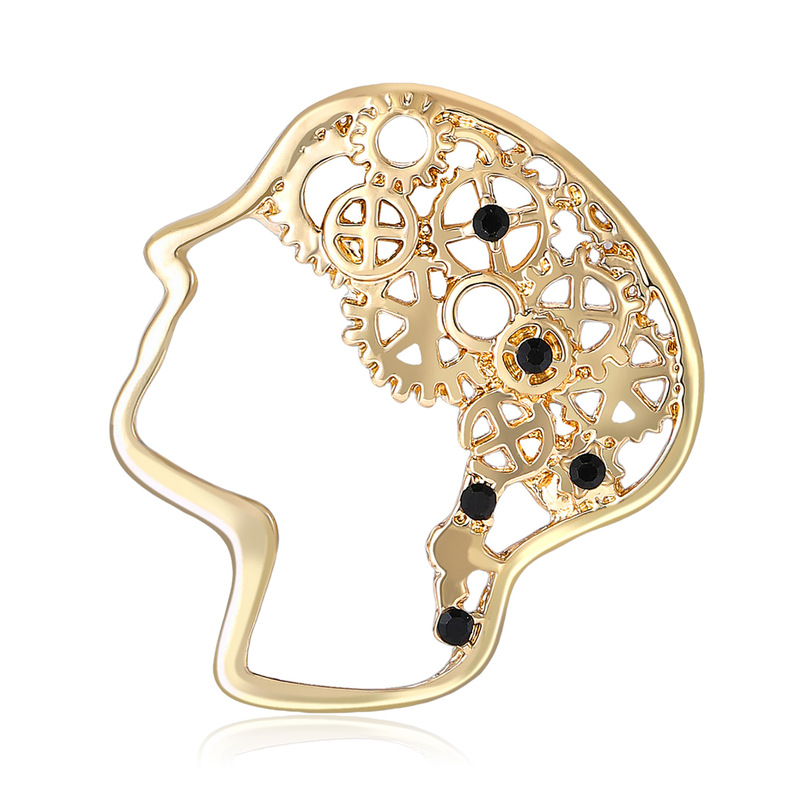 European and American Creative Retro Alloy Human Brain Brooch Personalized All-match Fashion Men's and Women's Suit Shirt Corsage Jewelry Pin