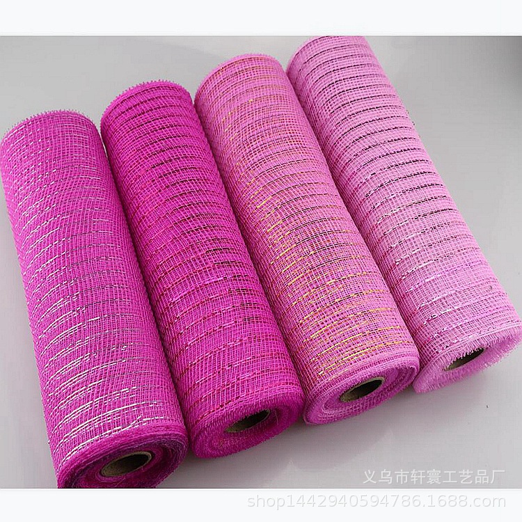 Flor neta Amazon Navidad cinta malla plástico múltiple oro pantalla de seda Halloween Pascua 26cm * 10 yardas