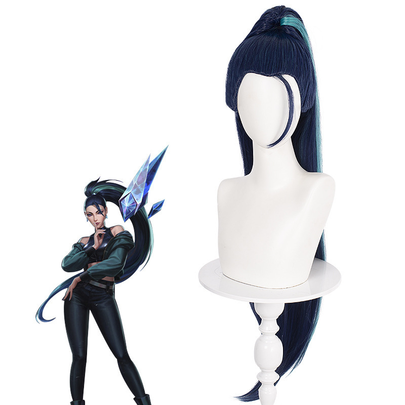 League of Legends K/DA Kai'Sa cosplay parik, at quyruğu klips