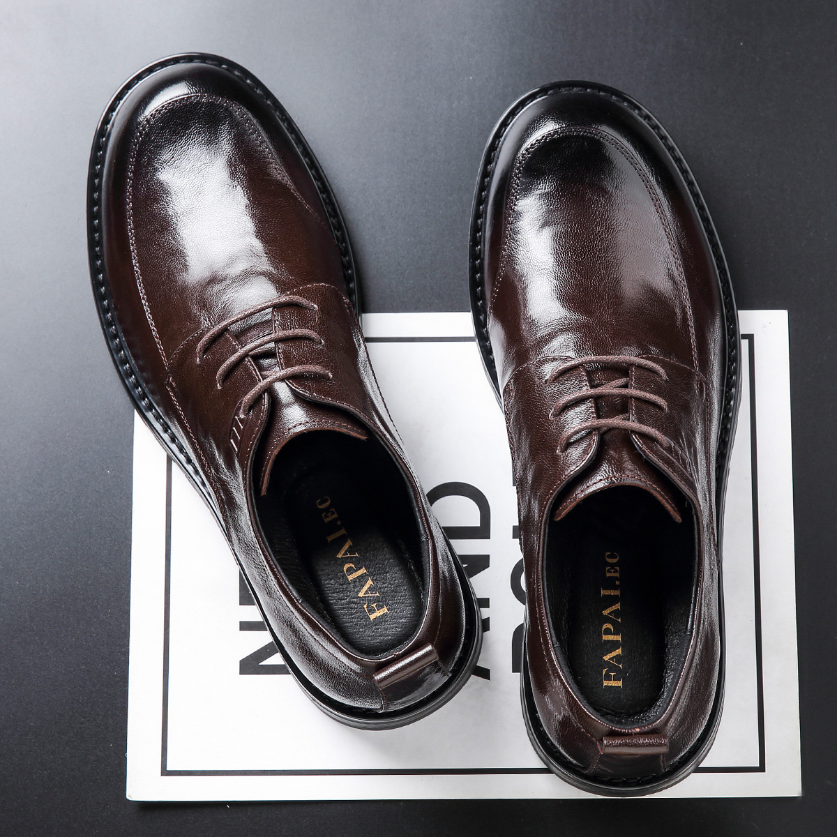 Genuine Leather shoes men's business sheepskin soft leather British style formal casual leather shoes men's thick-soled dad leather shoes wholesale