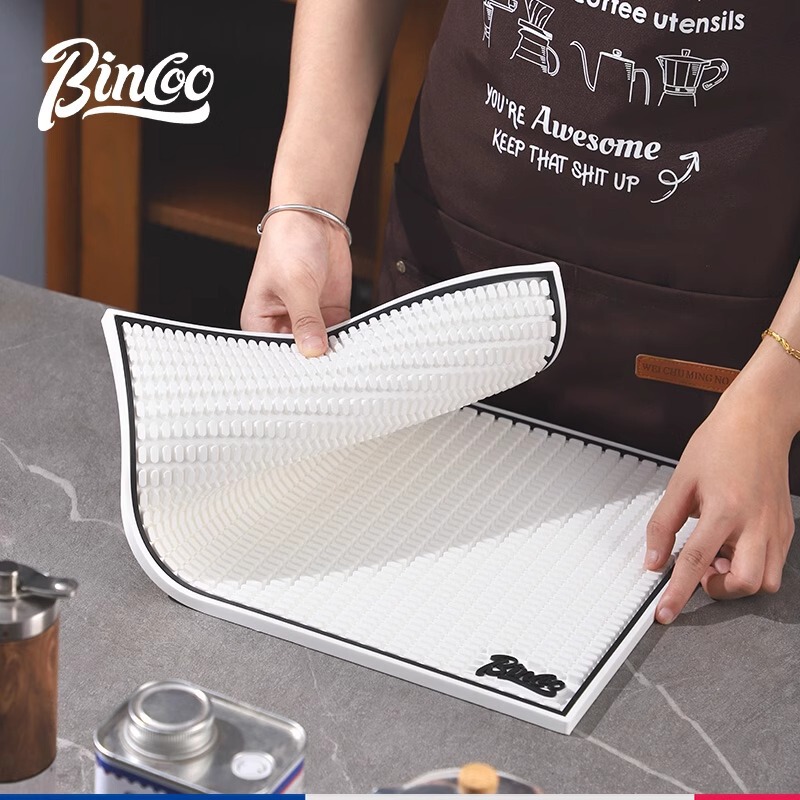 Bincoo Coffee Mat Espresso Machine Mat Press Powder Mat Moka Pot Coffee Utensils Drain Storage Mat Bar Mat
