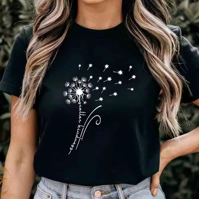 Dandelion Spreads Kindness T-Shirt Fashionable Women's Kindness Inspirational Quality T-Shirt Top Cute Mental Health Dandelion Spreads Kindness T-Shirt Fashionable Women's Kindness Inspirational Quality T-Shirt Top Cute Mental Health