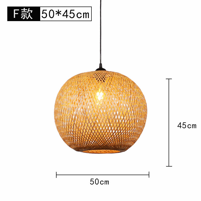 Lámpara de araña tejida de bambú Restaurante chino Lámpara de salón de té de linterna de bambú Restaurante japonés Sombrero de paja Lámpara de araña tejida de ratán B & B
