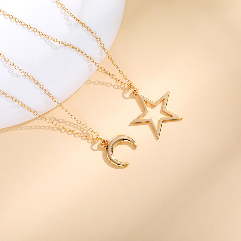 Cross-border preferred accessories simple Star Moon butterfly necklace good friend best friend Cat pendant