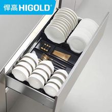 正品HIGOLD悍高潘多拉PDL2.0不锈钢拉篮碗碟篮平篮+碗篮双层拉篮