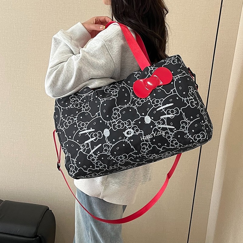 Japanese Trolley Luggage Bag Large Capacity Kitty Cat Portable Travel Bag Crossbody Shoulder Bag Storage Bag