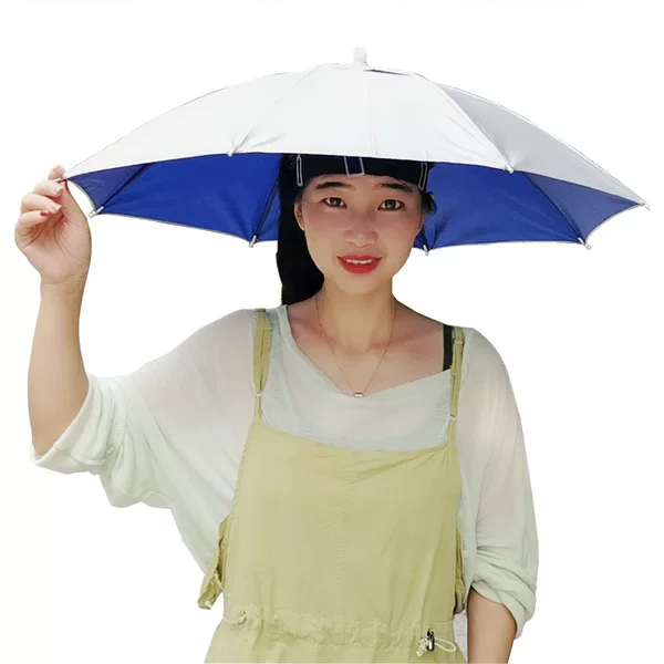 65CM diameter tea picking hat umbrella double layer with breathable hole head wearing umbrella printable advertising LOGO AliExpress supply