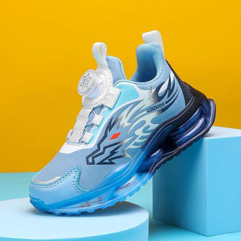 Zapatos para niños con algodón de cacho 2025, zapatos de cuero de otoño y invierno para niños, botón giratorio, zapatos de correr para niños grandes