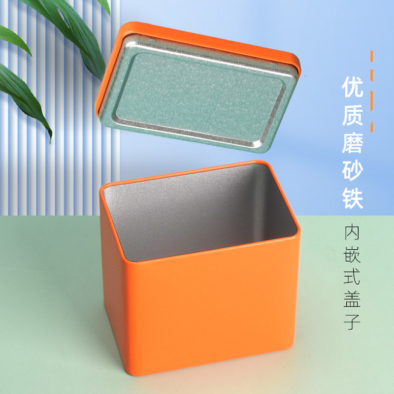 50g Tea Tin Can 100g Black Tea Green Tea Tinplate Storage Can Portable Empty Can Universal Plain Color Packaging Can