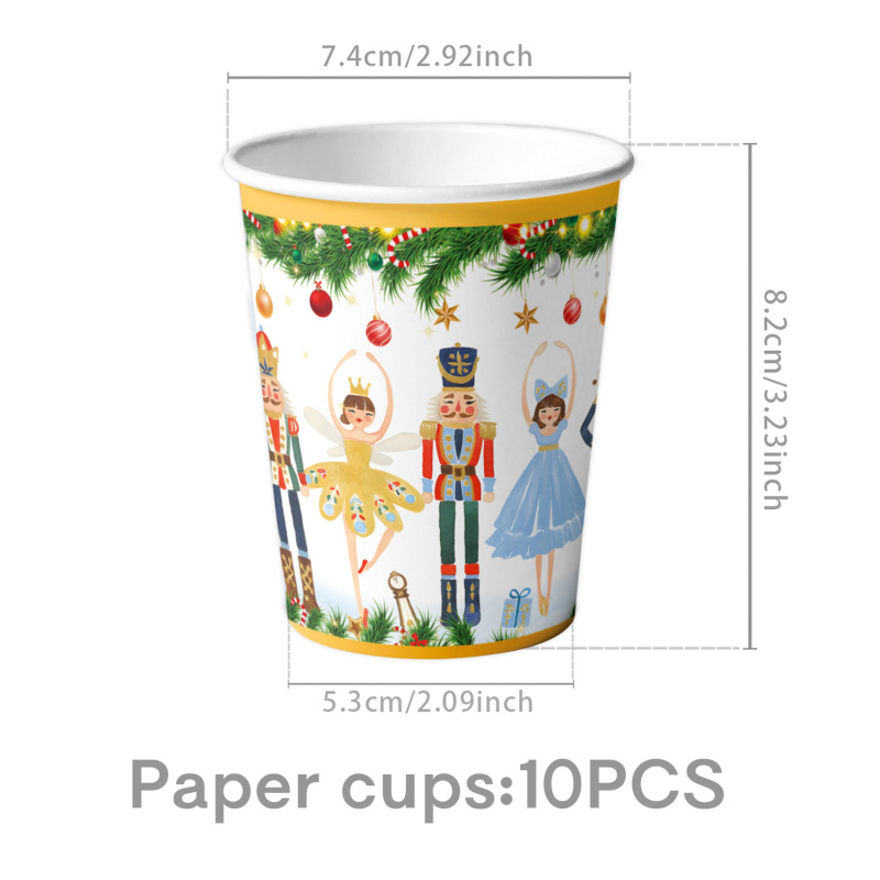 新しいクリスマステーマのパーティー用品白くるみ割り人形食器パーティー雰囲気レイアウト小道具バナーテーブルクロス|undefined