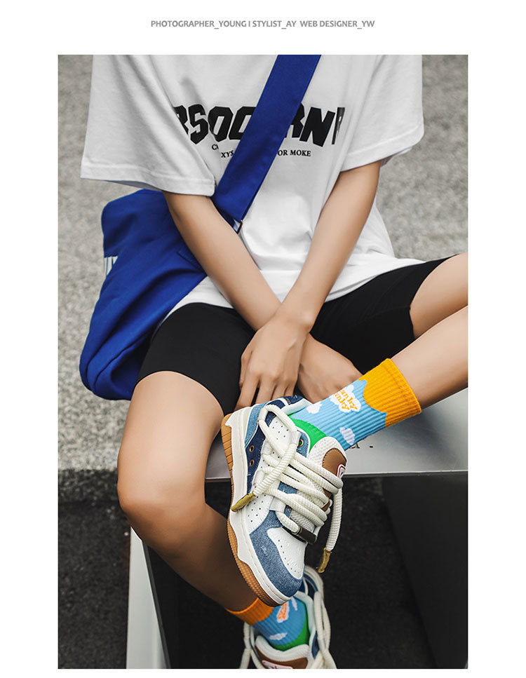 Unisex Denim Trainers For Summer Versatile Breathable Sneakers_voghion.com