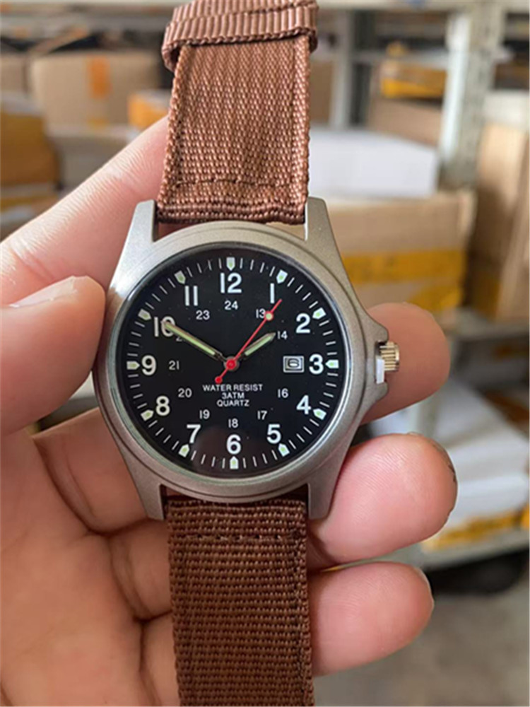 Correa de nylon reloj de hombre Calendario de comercio exterior reloj de cuarzo deseo nuevo reloj AliExpress eBay reloj militar entrega de una pieza