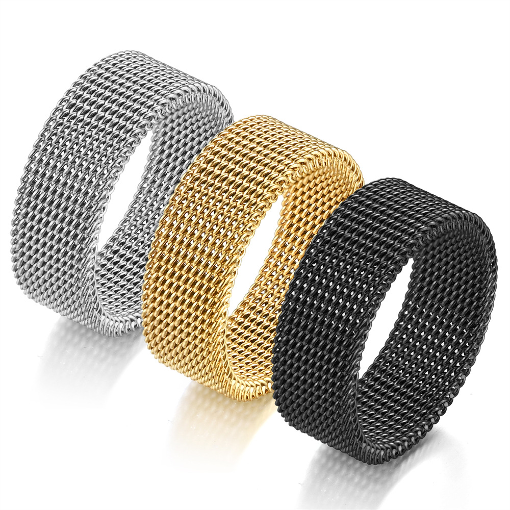 10g Weight Rings Classification Simple Style Solid Color Stainless Steel Unisex Rings
